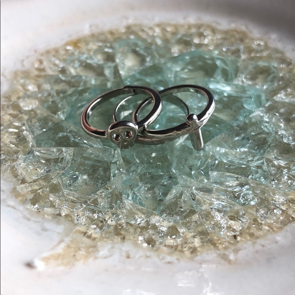 Set of 3 silver stackable midi rings